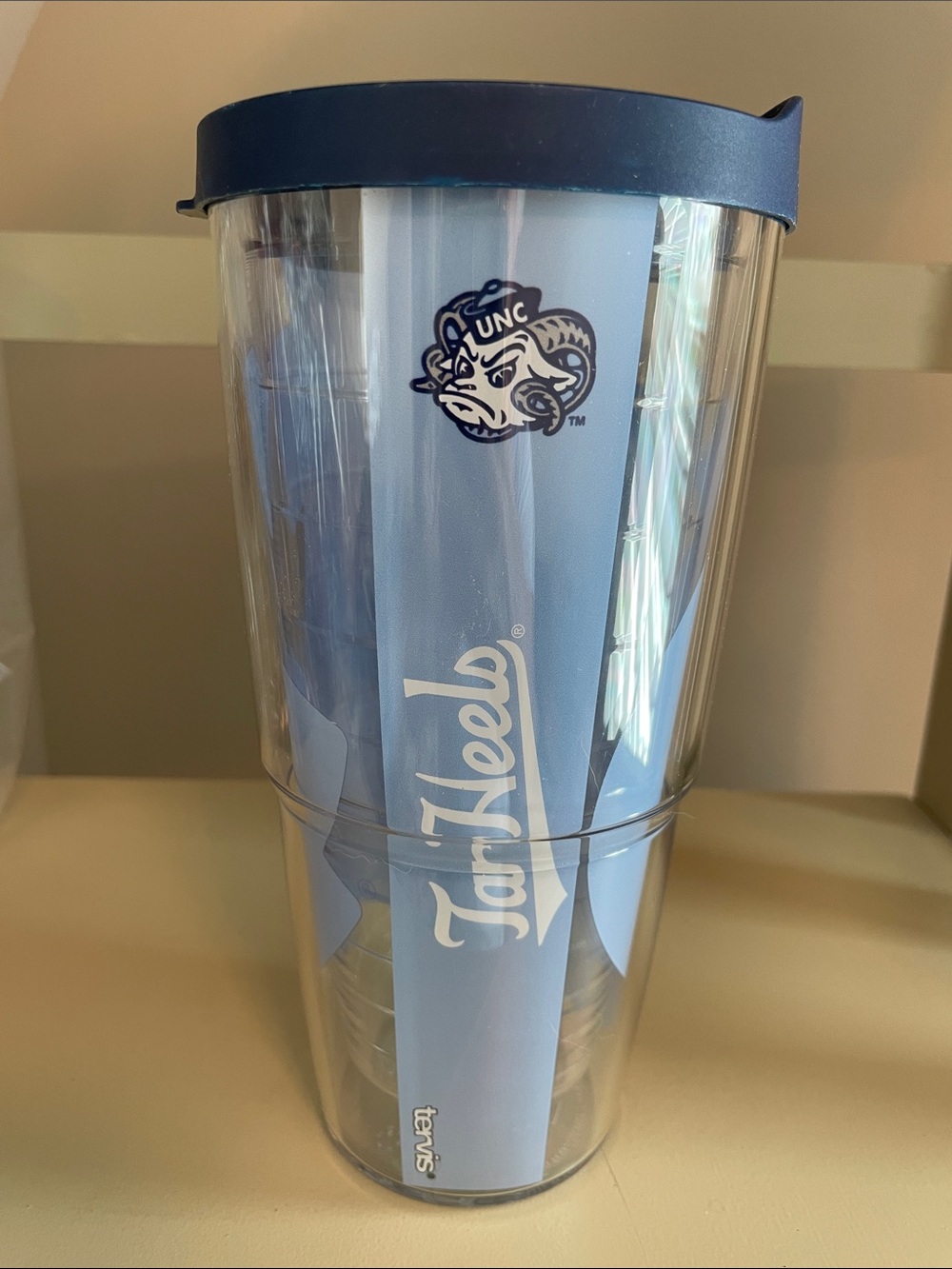 Tervis Tumbler Carolina Tar Heels Light Blue Insert with Navy Lid UNC 24 NEW
